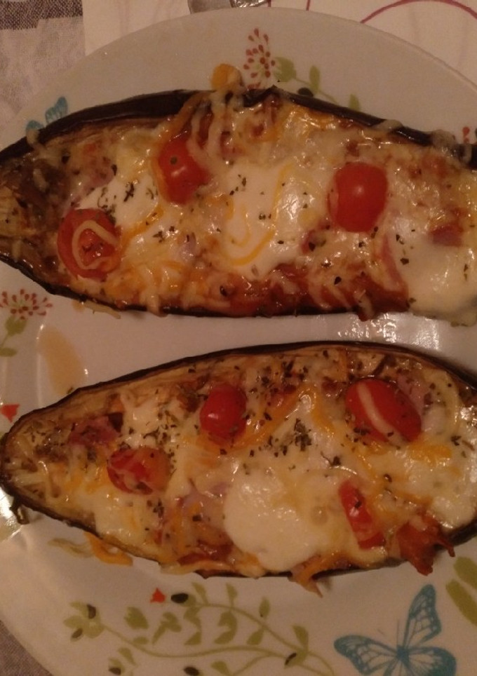 Una foto de Pizza de berenjena