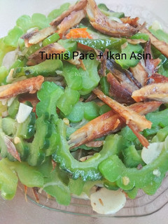 Foto resep Tumis Pare + Ikan asin