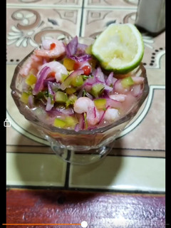 Una foto de Ceviche de camarón