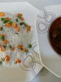 Veggie Basmatti white Rice and Goatmeat Stew