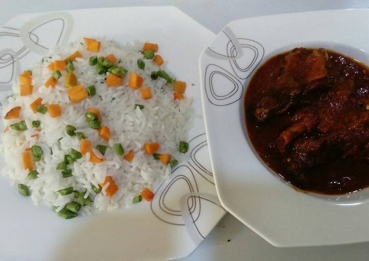 How to Make Speedy Veggie Basmatti white Rice and Goatmeat Stew