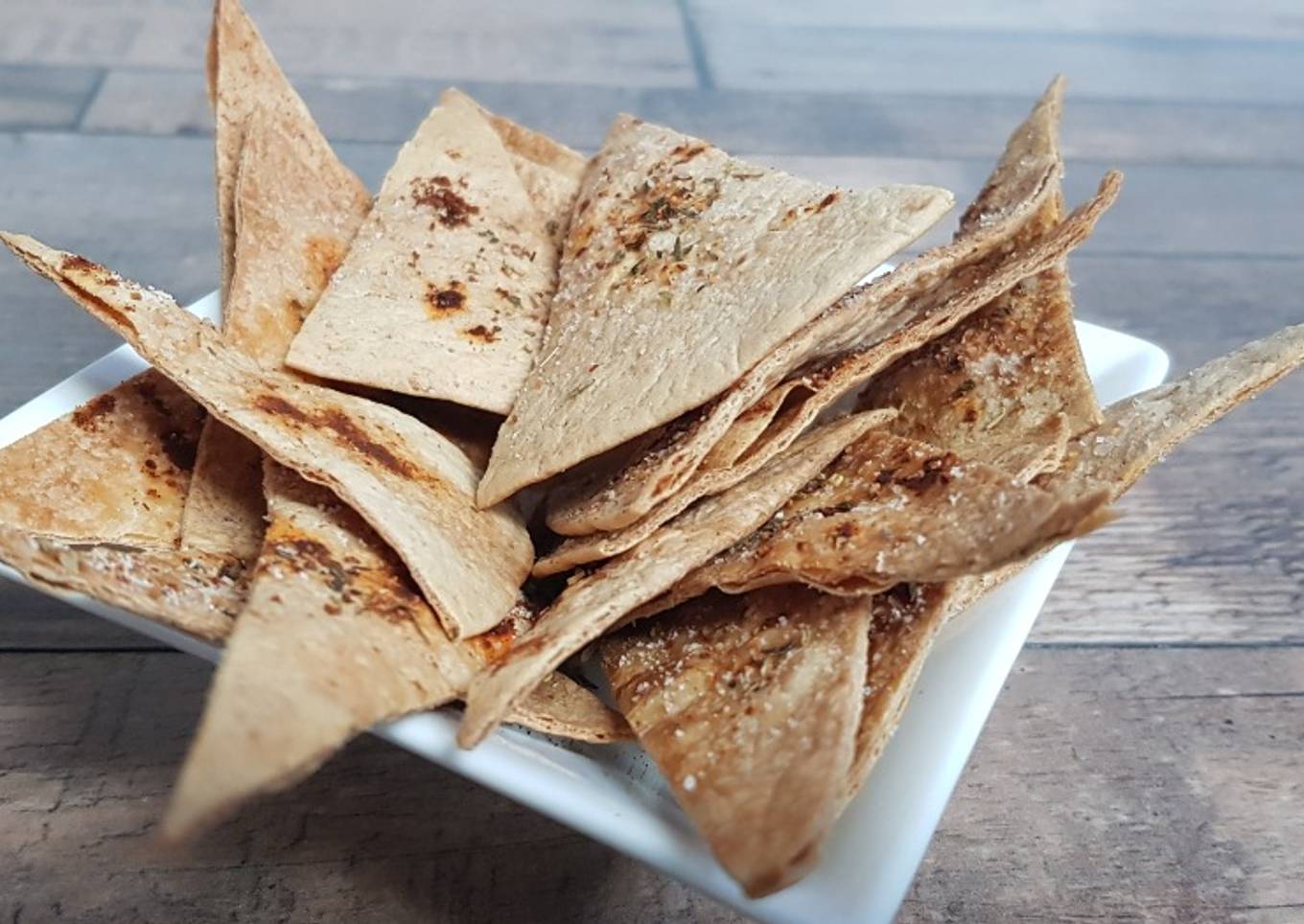 Triángulos de maíz o trigo saludables