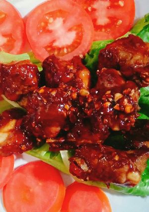 Hình của món Sườn non chiên nước mắm tỏi ớt.