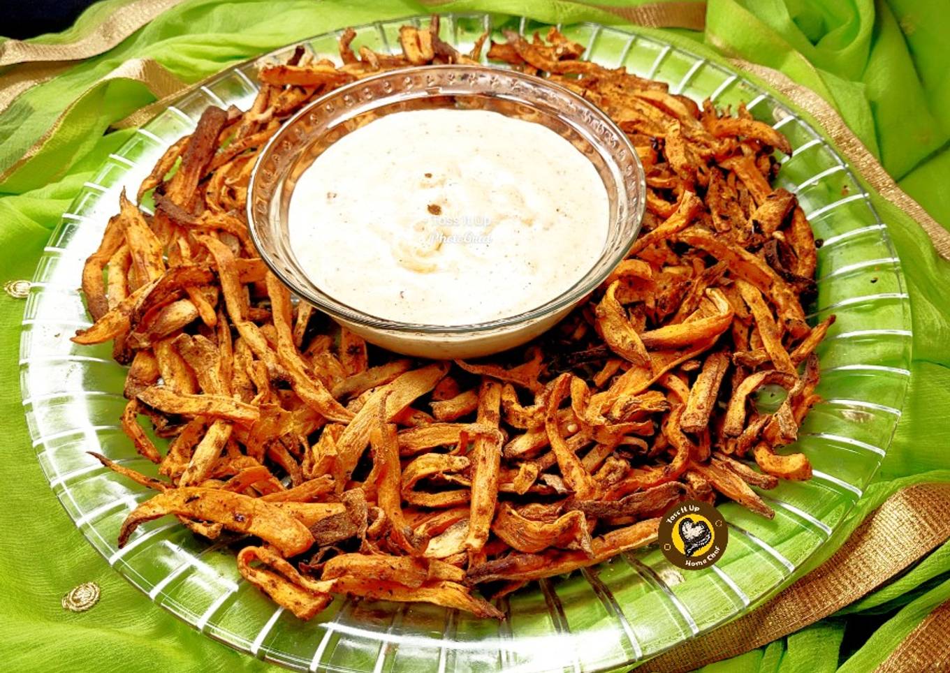 Sweet Potato French Fries In Airfryer With Cheesy Dip
