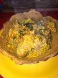 Arroz con pollo!! En recipiente comestible😋