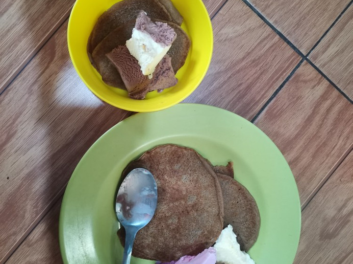 Anti Ribet, Memasak Pancake coklat topping ice cream Murah
