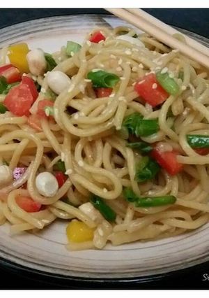 A picture of Noodle salad.