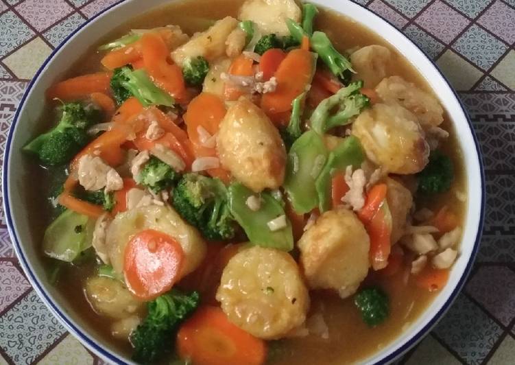 Bahan meracik Sapo Tahu Ayam yang enak