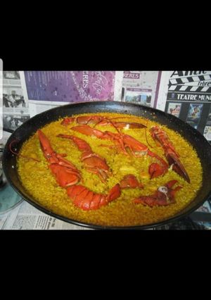 Una foto de Arroz con bogavante seco