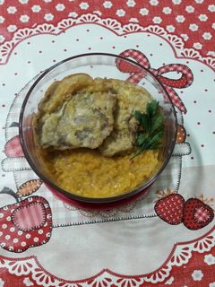 Vöröslencse főzelék rántott Pleurotus-al recept fotója
