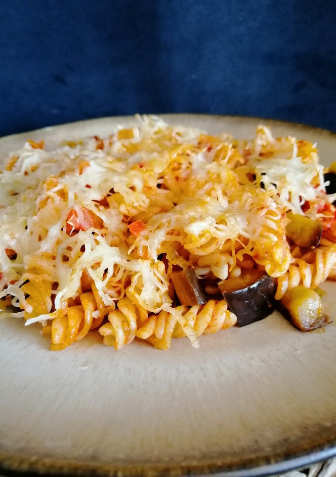 Una foto de Espirales gratinadas con berenjena