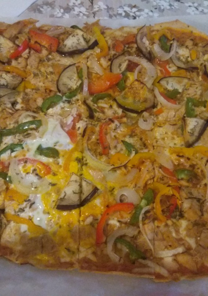 Una foto de Topping pizza verduras