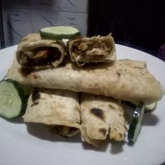 A picture of Home made shawarma.
