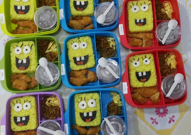 Bekal Anak Bento "Naskun Spongebob" 😍😘