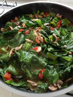 A picture of Choy Sum and Mushroom Stir Fry *Vegan.