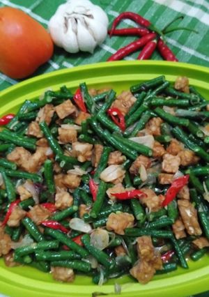 Foto resep Oseng tempe kacang panjang