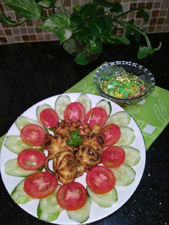 Foto resep Grill Squid With Thai Seafood Dipping Sauce