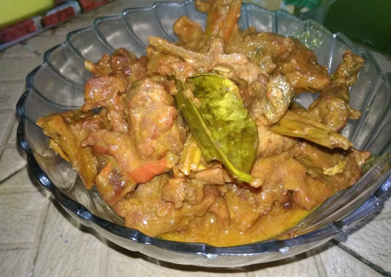 Rendang kambing bumbu balado