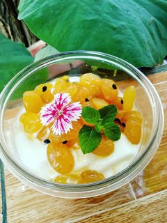 Hình của món Sữa chua hạt đác chanh dây.
