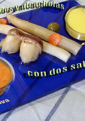 Una foto de Espárragos y alcachofas