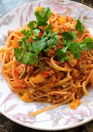 Hình của món Spaghetti sốt bò bằm healthy.