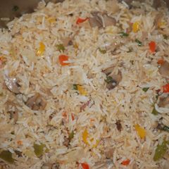 A picture of Mushroom Fried Rice.