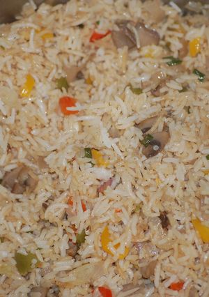 A picture of Mushroom Fried Rice.