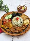 Nasi Kulit Ayam dan Jukut Goreng