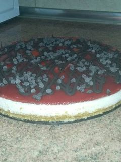 Una foto de Tarta de queso philadelphia y fresa