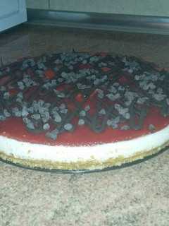 Una foto de Tarta de queso philadelphia y fresa
