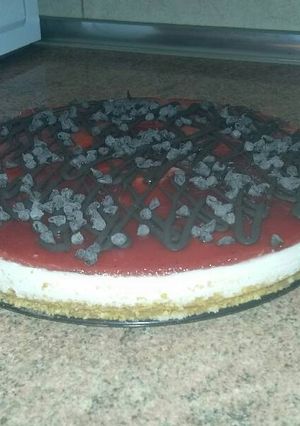 Una foto de Tarta de queso philadelphia y fresa