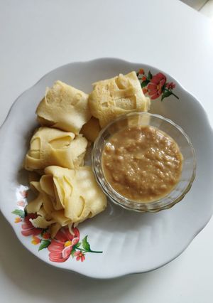 Foto resep Roti Jala Kuah Durian
