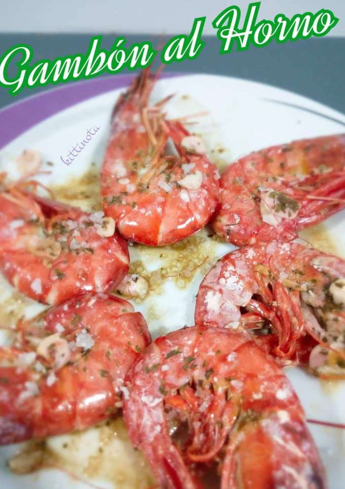 Una foto de Gambones al horno