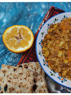 عکسی از دستور سوپ عدس و جو پرک
