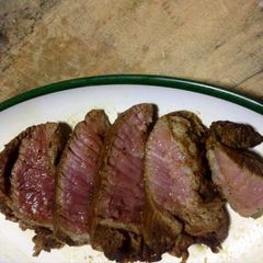 A picture of Pan Fried Spiced Ribeye Steak.