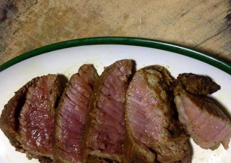 Pan Fried Spiced Ribeye Steak