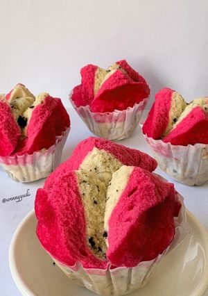 Foto resep Bolu Kukus Cookies (Bentuk Buah Naga)