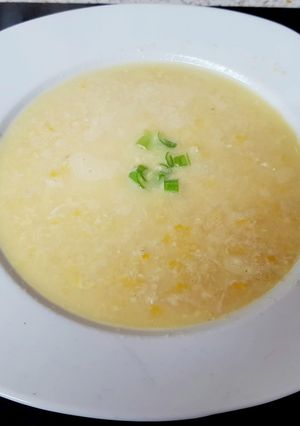A picture of My Chicken Sweetcorn Soup. 😘.