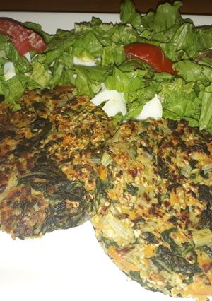 Una foto de Hamburguesa de acelga y zanahorias