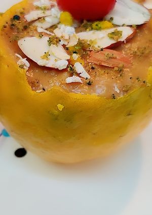 A picture of Orange and oats pudding.