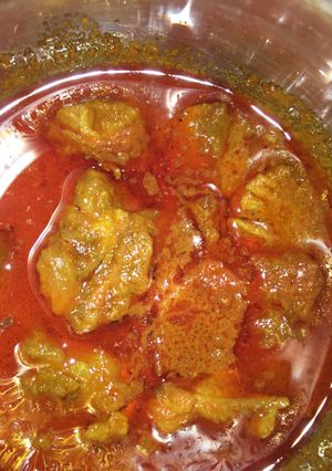 A picture of Spicy 🌶 Mutton curry.