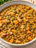 Lentejas al curry con lomo