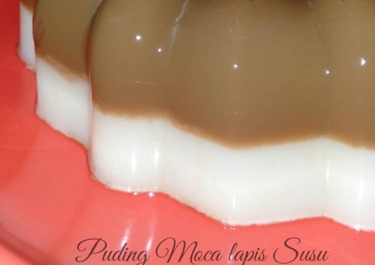 Puding moca lapis susu