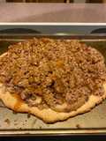 Apple crisp dessert pizza