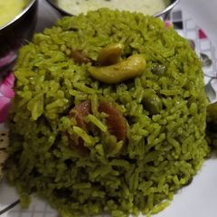 Hara bhara (green) pulao A picture of Hara bhara (green) pulao.