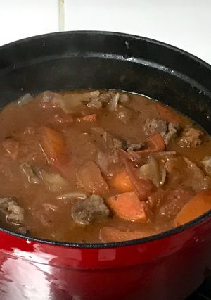 A picture of Red Wine Braised Beef - Cast Iron Pot Recipe.