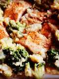 Instant Pot Salmon with Garlic Potatoes and Broccoli