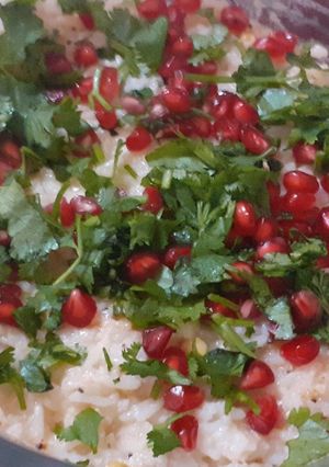 A picture of Thayir Sadam (curd rice).