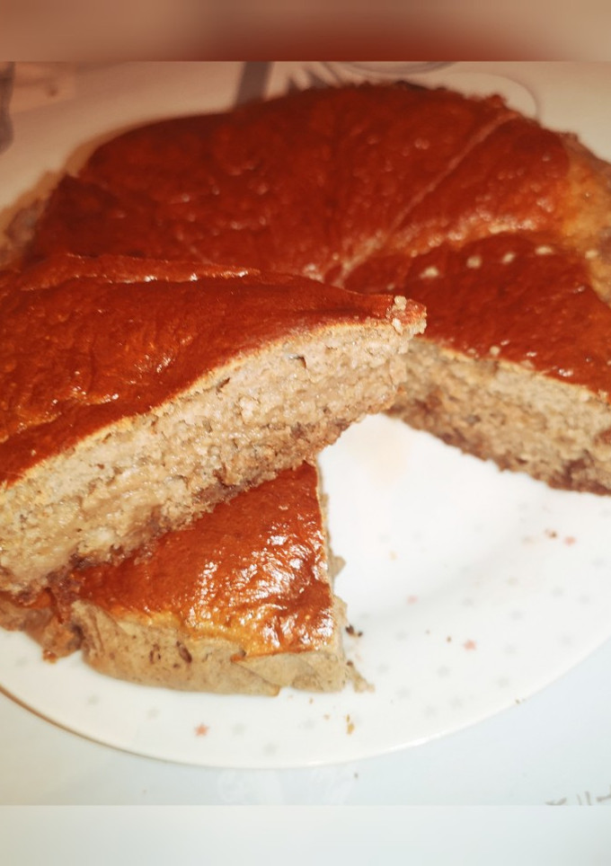Una foto de Bizcocho de plátano y avena proteico y fit