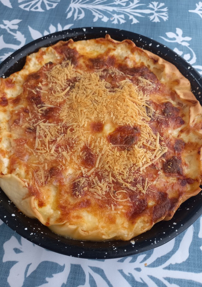 Una foto de Tarta de jamón y queso express